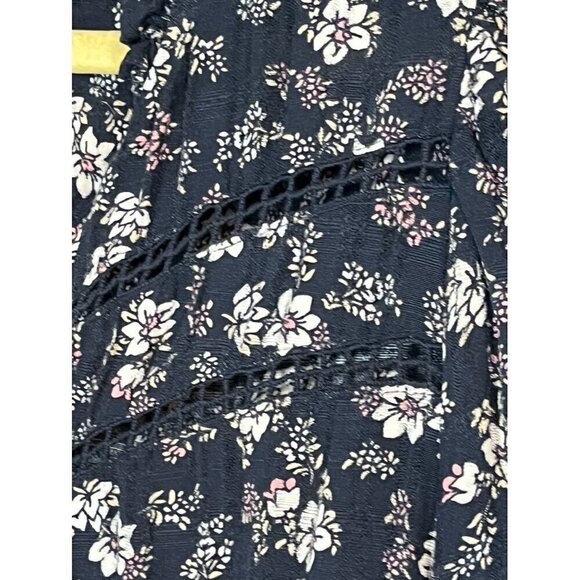 Lane Bryant Top Women 14 Blue Pullover Boho Neutral Western Feminine Flowy 80s - Picture 5 of 14